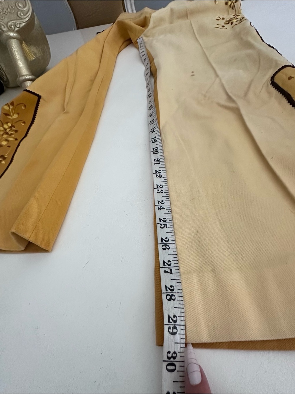 🌟 Rare Vintage 70s Two-Tone Embroidered Flare Pants – Made in Hong Kong - Picture 6 of 10
